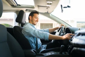 Taxi en coche moderno
